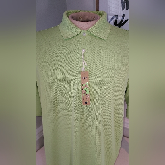 Cleveland Classics Lime Collared Partial Button Down Short Sleeve Shirt NWT - Picture 2 of 11